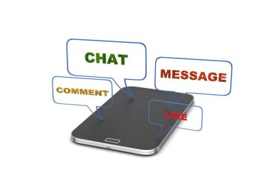 Akıllı telefon bir beyaz arka plan