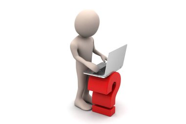 tablet bilgisayar gösterilen 3d adam