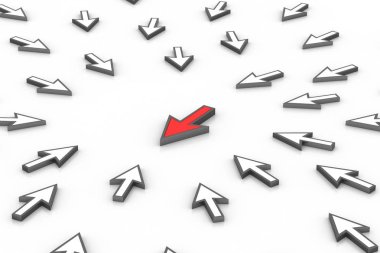 Beyaz arka planda fare noktası okları