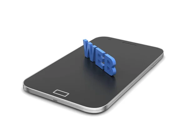 Smart Phone One White Background — Stock Photo, Image