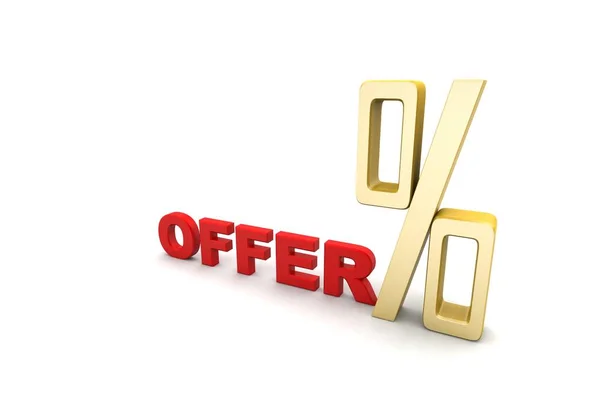 3D rendering of offer % on background