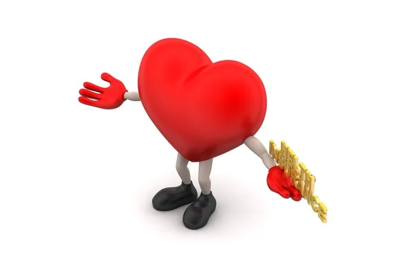 Renderização Coração Vermelho Conceito Seguro Saúde — Fotografia de Stock