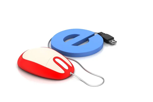 Internet Connection Concept Mouse Color Background — Stock Photo, Image