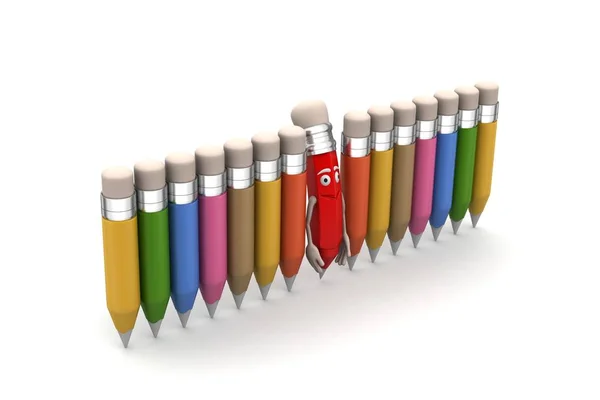 Stapel Buntstifte Isoliert Auf Weißem Hintergrund Bildungskonzept — Stockfoto