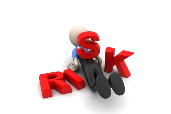 Man Risk White Background — Stock Photo, Image