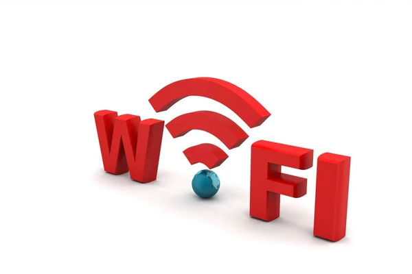 Wifi 記号で白い背景に分離された無線のコンセプト — ストック写真