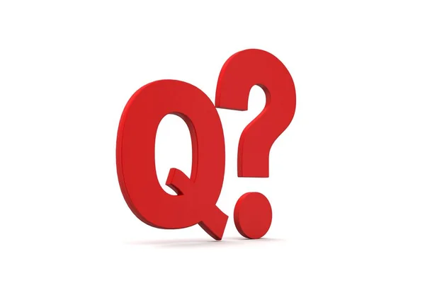 Rendering Red Question Mark — Stock Photo, Image