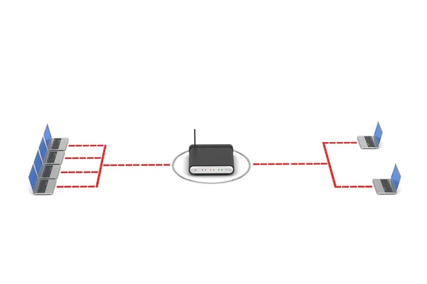 社会的なネットワークとメディアの概念 — ストック写真