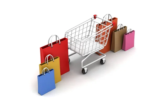 Abstract Shopping Concept White Background — Stock Photo, Image