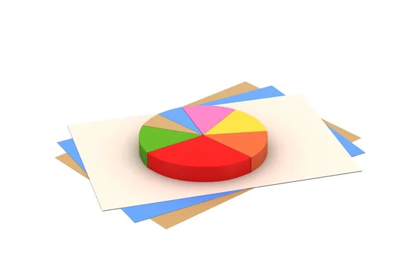 Pie Chart White Background — Stock Photo, Image