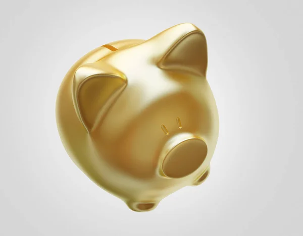 Golden Piggy Bank Economizando Dinheiro — Fotografia de Stock