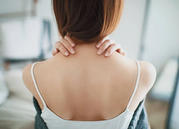 Woman Neck Pain Stiff Neck — Stock Photo, Image