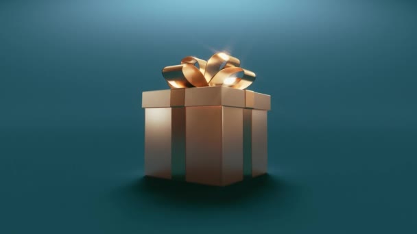 Boże Narodzenie Pudełko Otwiera Wychodzi Światła Render — Wideo stockowe