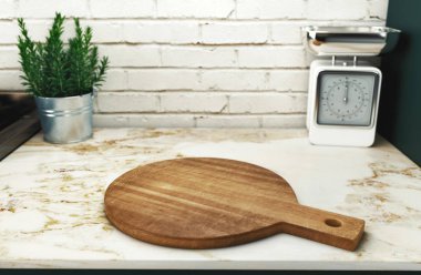 Boş mutfak üst, coocking, 3d render