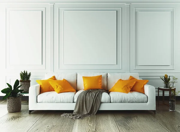 Modern Living Room Rendering — Stock Photo, Image