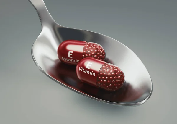 Pílulas Cápsulas Vitamina Renderização — Fotografia de Stock