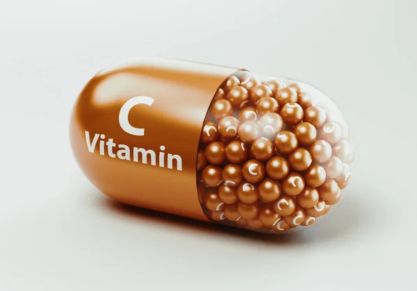 Píldoras Cápsulas Vitamínicas Rendering —  Fotos de Stock