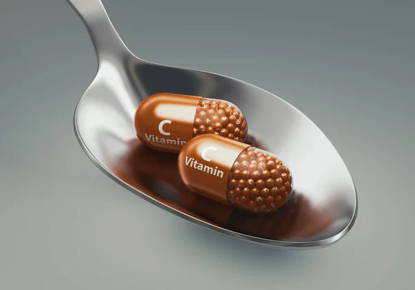 Pillole Capsule Vitaminiche Rendering — Foto Stock