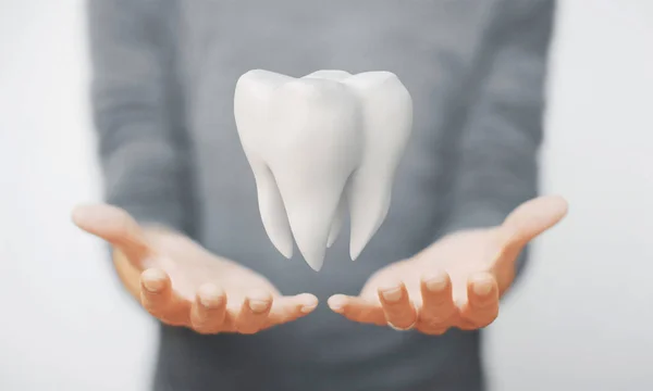 Cure Dentali Denti Portata Mano — Foto Stock