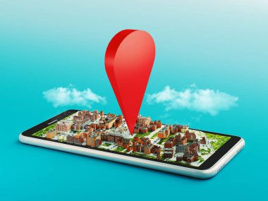 Akıllı telefonda navigasyon, 3d render