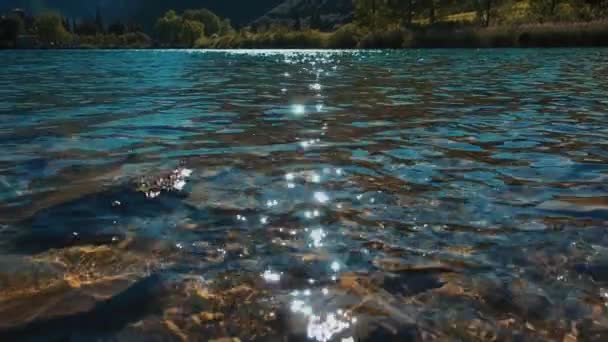 Jezerní Voda Pomalém Pohybu — Stock video