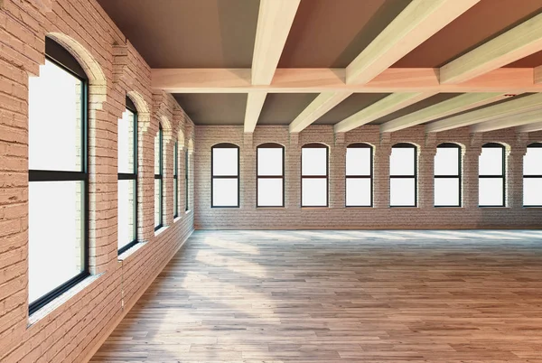 Intérieur mural classique et cadre moderne avec parquet, pièce vide, rendu 3d — Photo