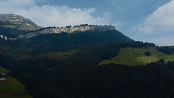Hög kvalitet filmiska 4K 12bit film. Flyg över en vacker grön skog i ett landsbygdslandskap, Italien — Stockvideo