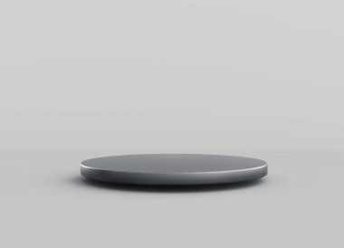 Şov ürünü için yaya geometrik ya da silindirik podyum minimal stüdyo arka planı. 3d oluşturma