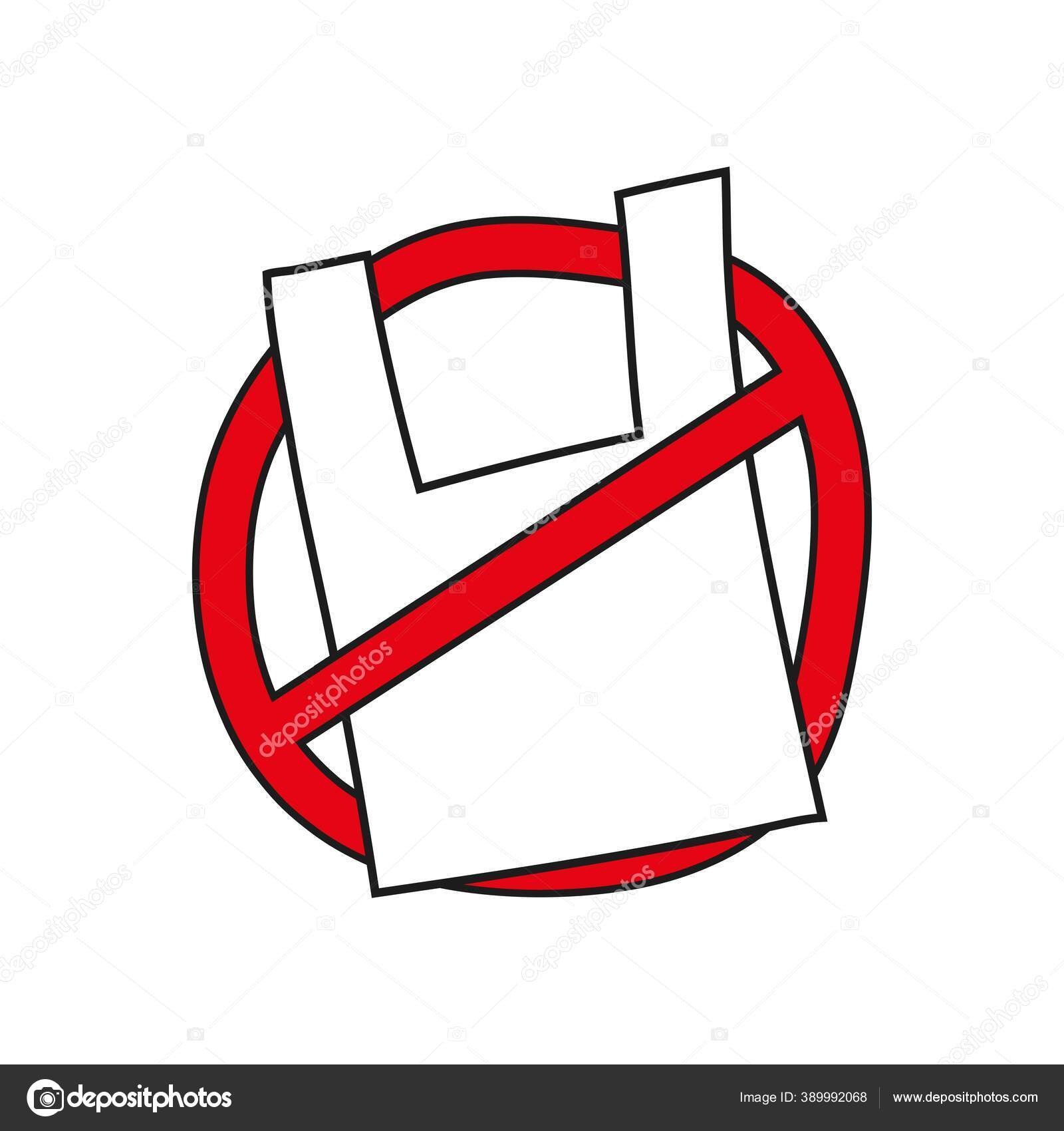 The Cross Sign Of Say No Plastic Bags Forbidden Campaign Reduce Global  Warming Concept Stock Illustration - Download Image Now - iStock