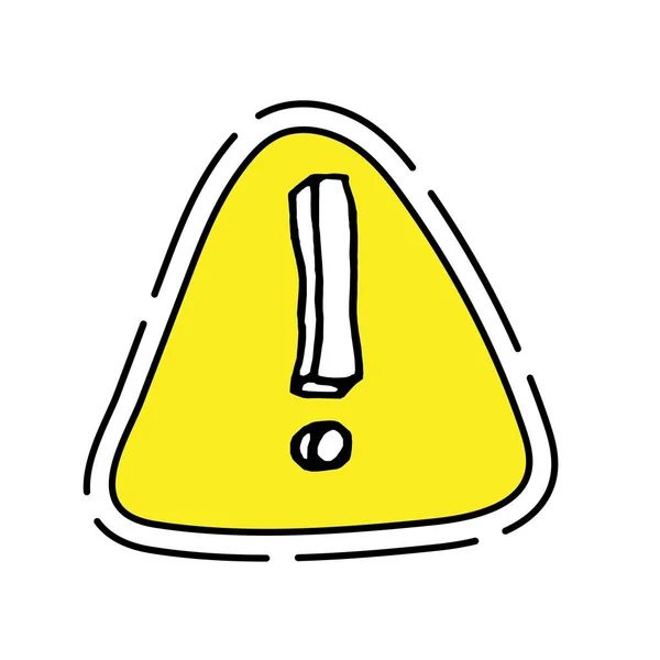 Een Teken Van Aandacht Uitroepteken Een Gele Driehoek — Stockvector