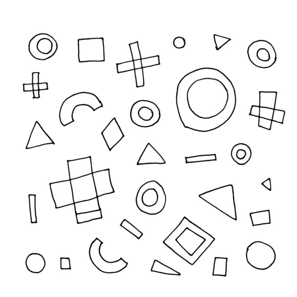 Simple Pattern Shapes Black White — Stock Vector