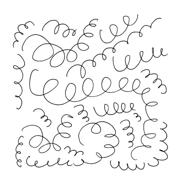 ペンで描くシンプルなカールのセット — ストックベクタ