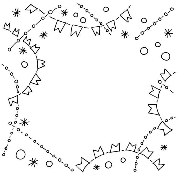 Cadre Festif Avec Étoiles Drapeaux — Image vectorielle