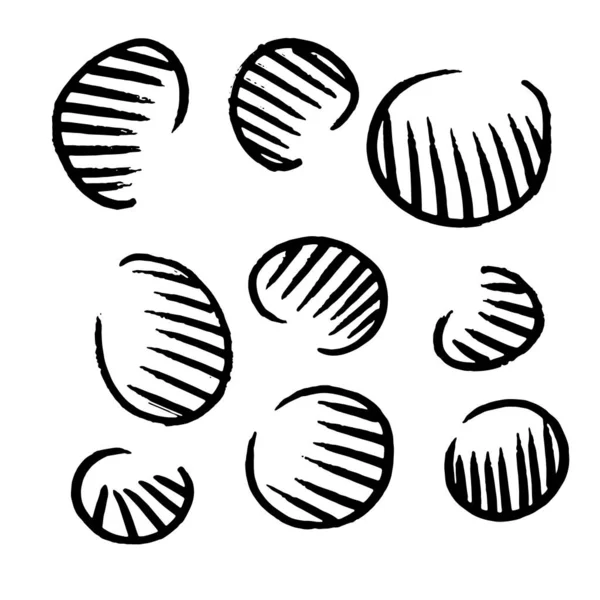 Eenvoudig Patroon Set Cirkels Met Strepen — Stockvector