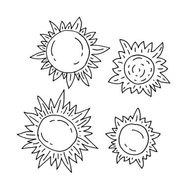 Elle çizilmiş eskiz. Güneş 4 parça..