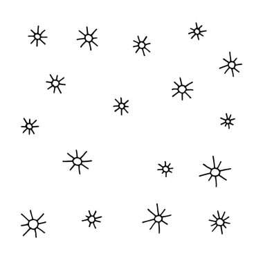 Soyut yıldızların el çizimi kalem çizimi..