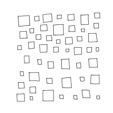 El çizimi geometrik şekiller kare desenleri.