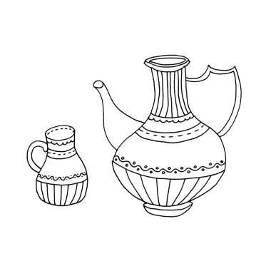 Çaydanlık ve çay fincanları..