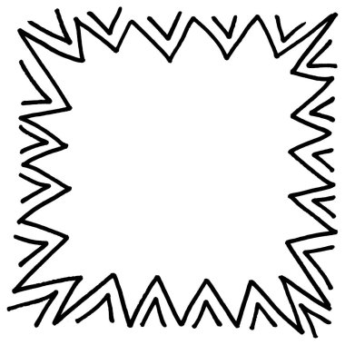 Karalama biçiminde elle çizilmiş kare çerçeve.