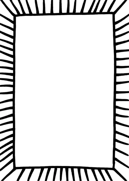 Hand Drawn Vertical Sized Doodle Style Frame — Stock Vector