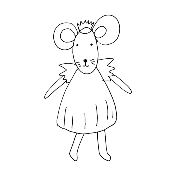Dětská Myš Ručně Kreslená Stylu Čmáranice — Stockový vektor