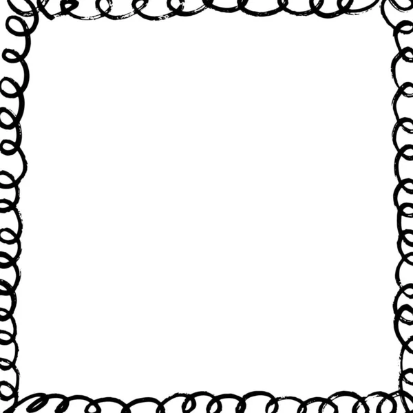 Hand Drawn Black White Border — Stock Vector