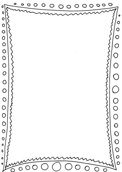Handgezeichneter Schwarz Weißer Rahmen Doodle Power — Stockvektor