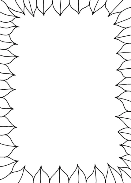 Мальована Чорно Біла Рамка Каракулі — стоковий вектор