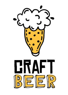 Elle çizilmiş Oktoberfest posteri. Bir bardak bira.. 