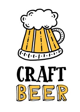 Elle çizilmiş Oktoberfest posteri. Bir bardak bira.. 