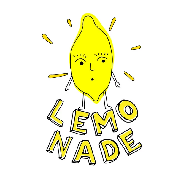 Quando Vita Limoni Fai Limonata Lettere Disegnate Mano — Vettoriale Stock