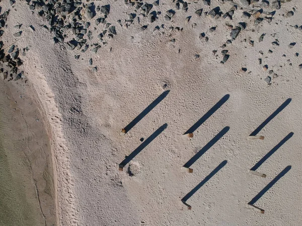 Vista Aérea Verano Playa Vacía Del Mar Azov Ucrania Drone — Foto de Stock