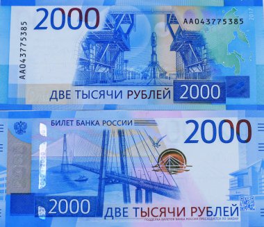 Yeni Rus banknotlar 2000 bin ruble kapat-u