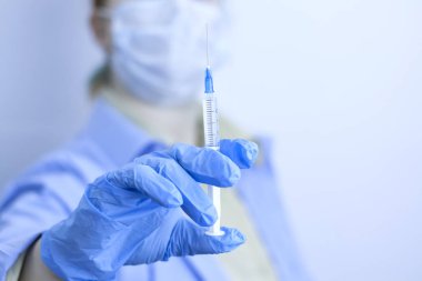 Bir aşı şırınga ile kavram doktor. Bacter karşı koruma